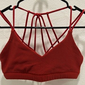 Red Strappy Sports Bra